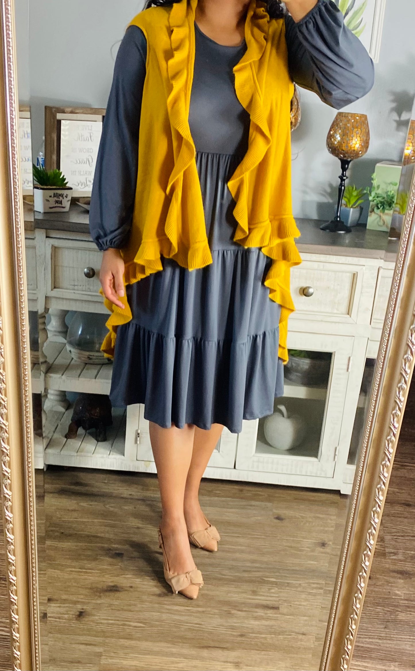 Ash Grey Tiered Dress