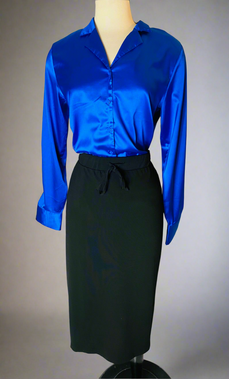 Addison Royal Blue Silk Top