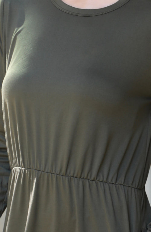 Bren Dark Olive Maxi Dress