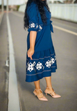 Sarahi Embroidery Denim Dress