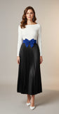 Silk Black Pleated Skirt