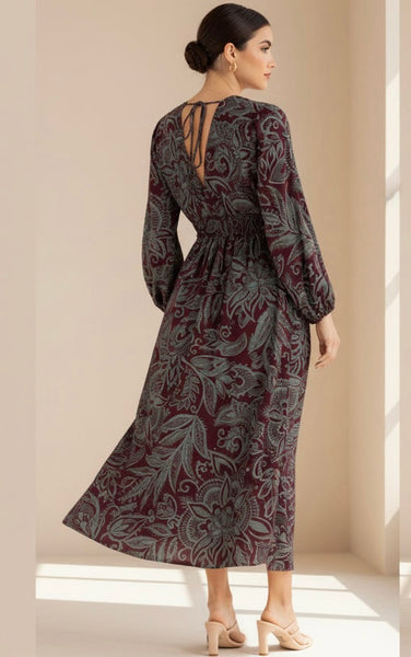 Ellison Burgundy Surplice Summer Dress Ellison Burgundy Surplice Summer Dress