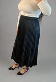 Silk Black Pleated Skirt