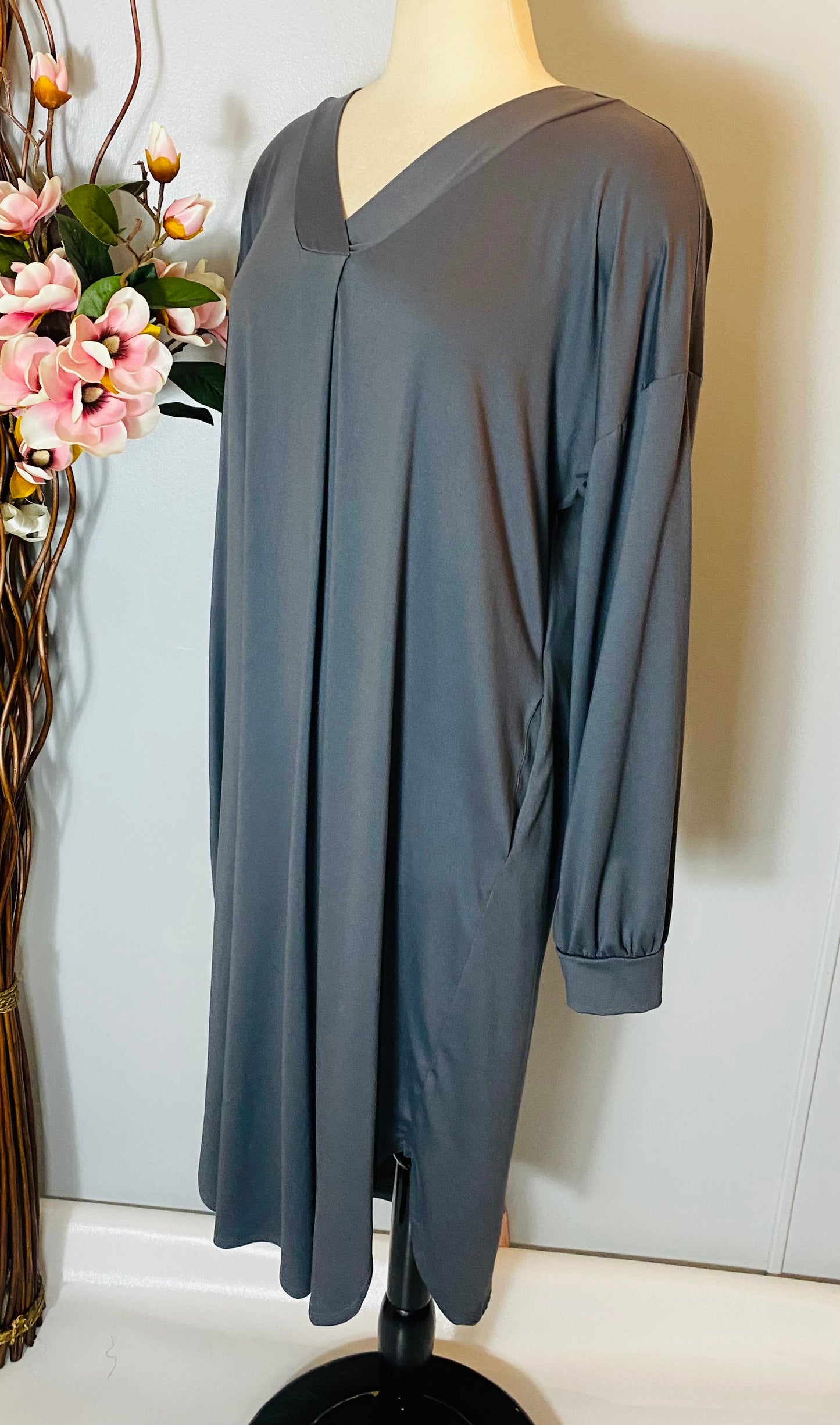 Dark Grey Midi Dress