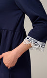 Navy Blue Crochet Dress