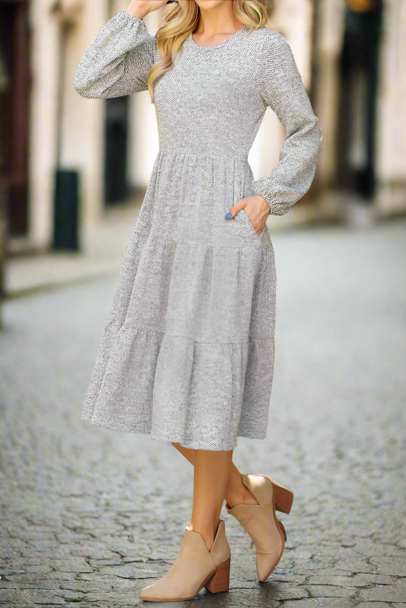 Heather Gray Tiered Dress