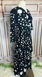 Evelyn Black Polka Dots Plus Dress