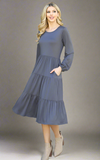 Ash Grey Tiered Dress