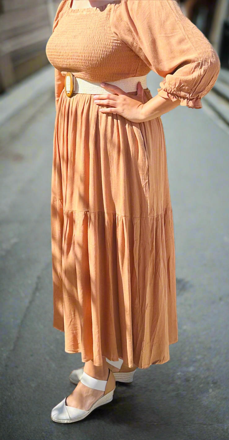 Iris Camel Maxi Dress