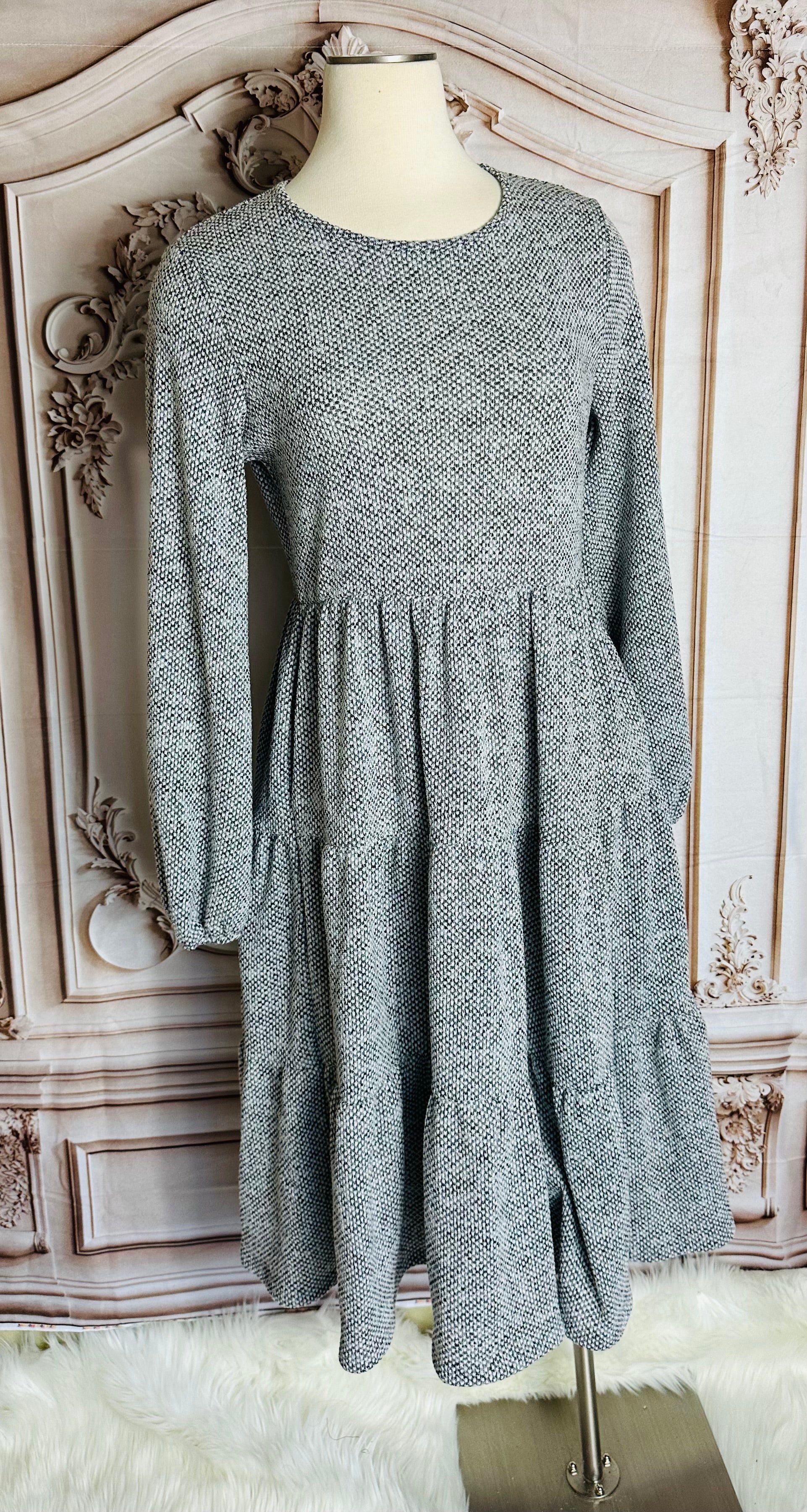 Heather Gray Tiered Dress