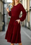 Burgundy Tiered Dress