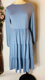 Julieta Dusty Blue Tiered Dress