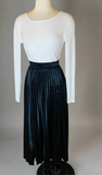 Silk Black Pleated Skirt