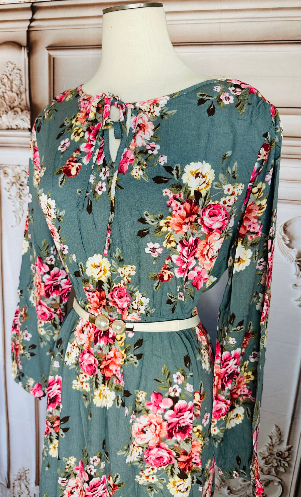Sage Floral Maxi Dress