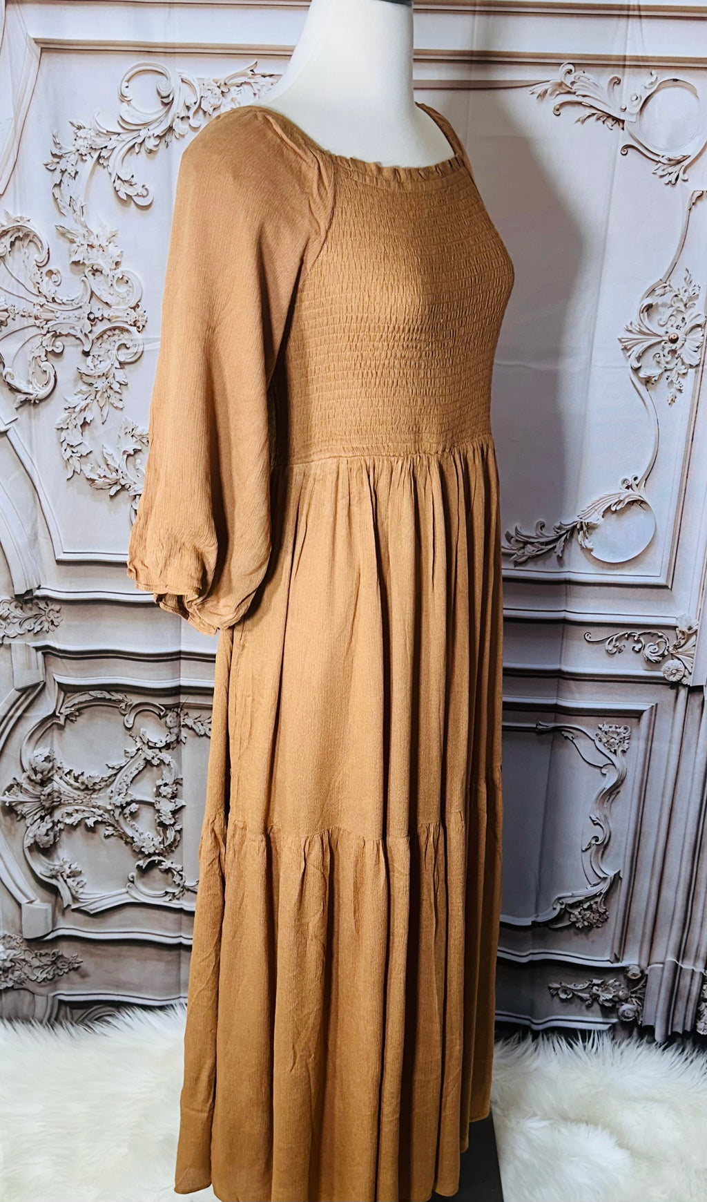 Iris Camel Maxi Dress