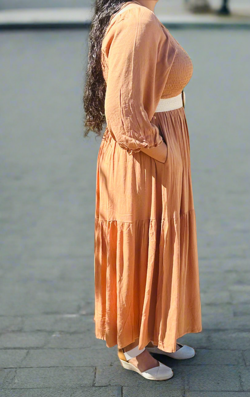 Iris Camel Maxi Dress