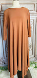 Camel High Low Maxi Dress