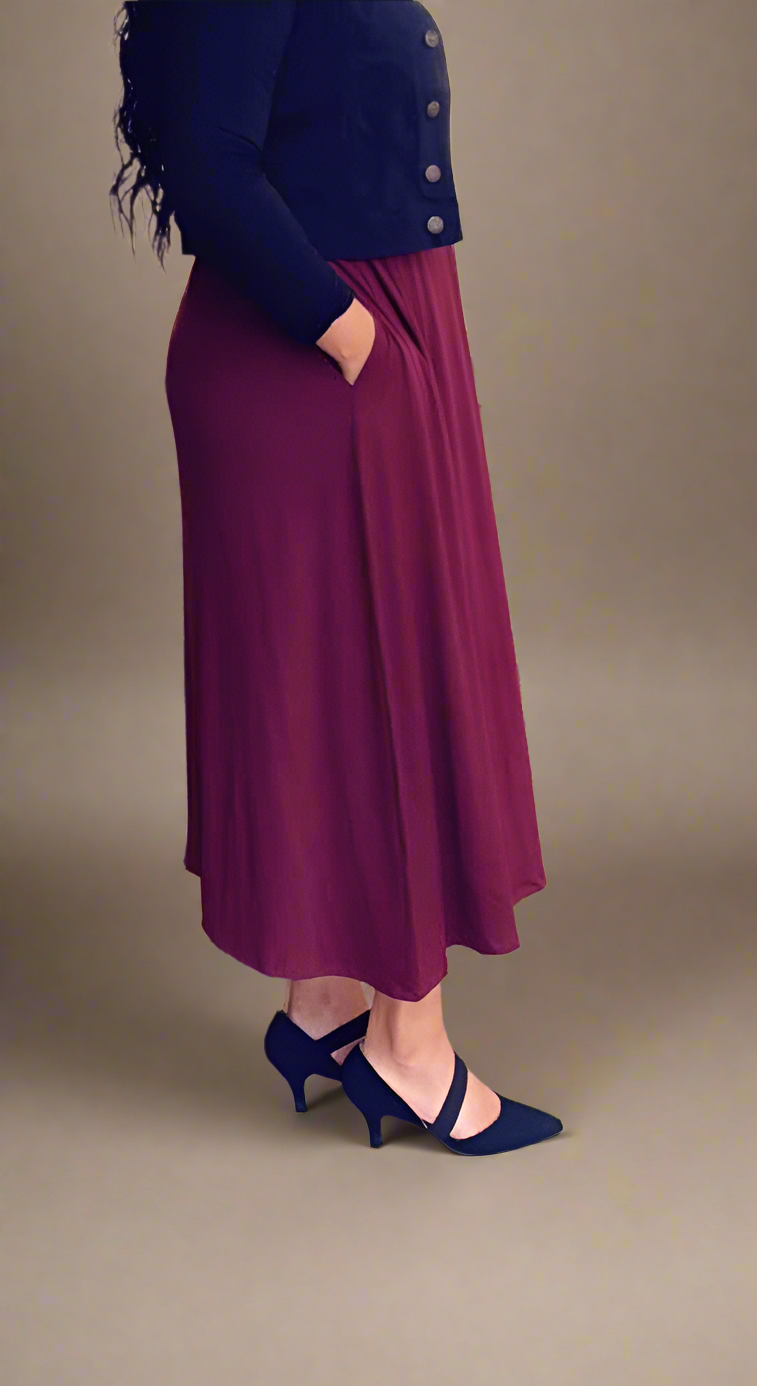 Burgundy PaperBag Plus  Skirt