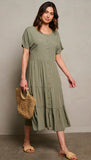 Olive Tiered Dress