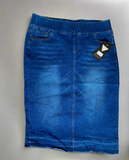 Elastic Midi Denim Skirt
