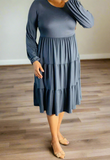 Ash Grey Tiered Dress