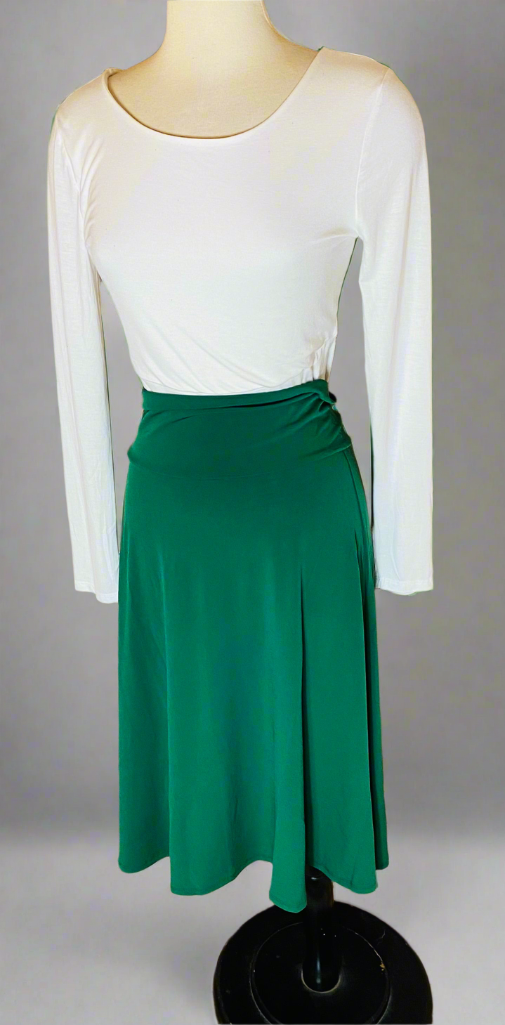Kelly Green Midi Skirt