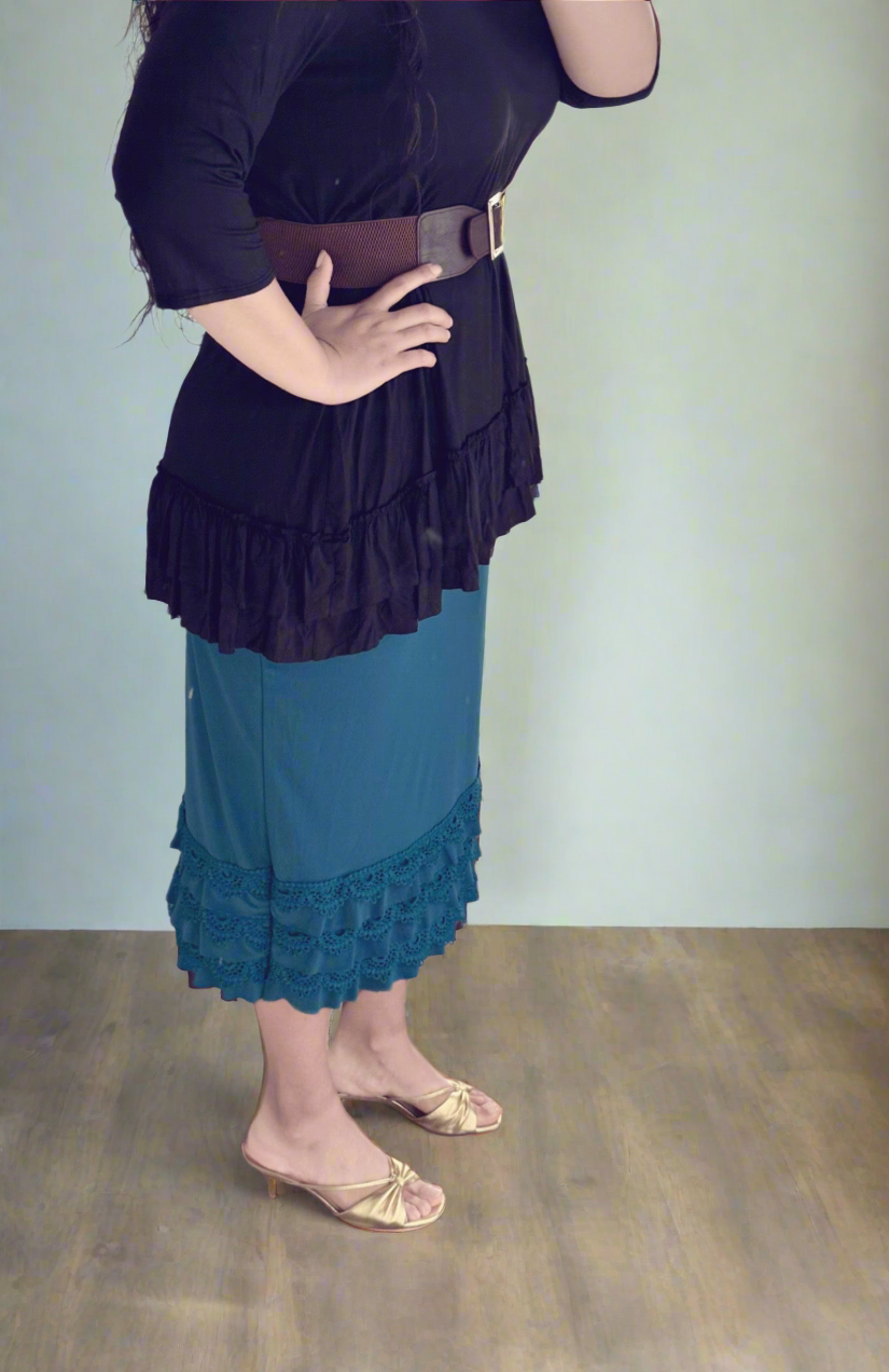 Teal Crochet Bottom Skirt