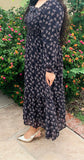 Black floral maxi dress