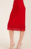 Red Crochet Bottom Skirt