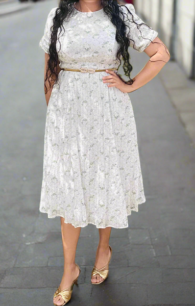 grey and white summer dress Little White Dress Size Medium