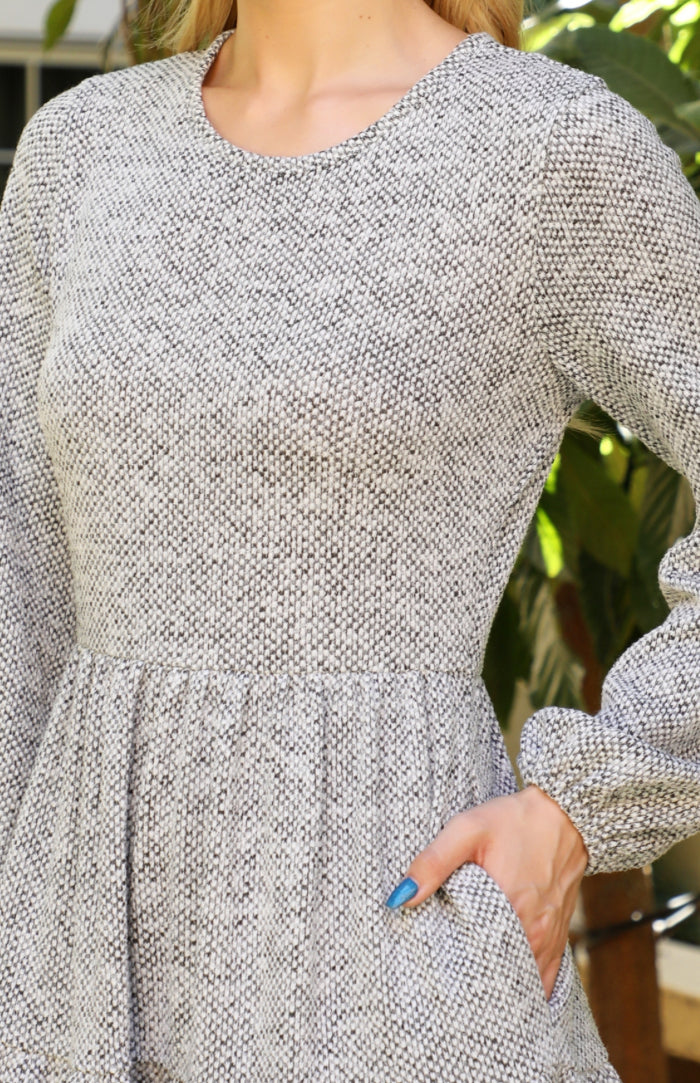 Heather Gray Tiered Dress
