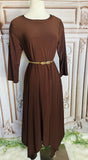 Brown High Low Maxi Dress