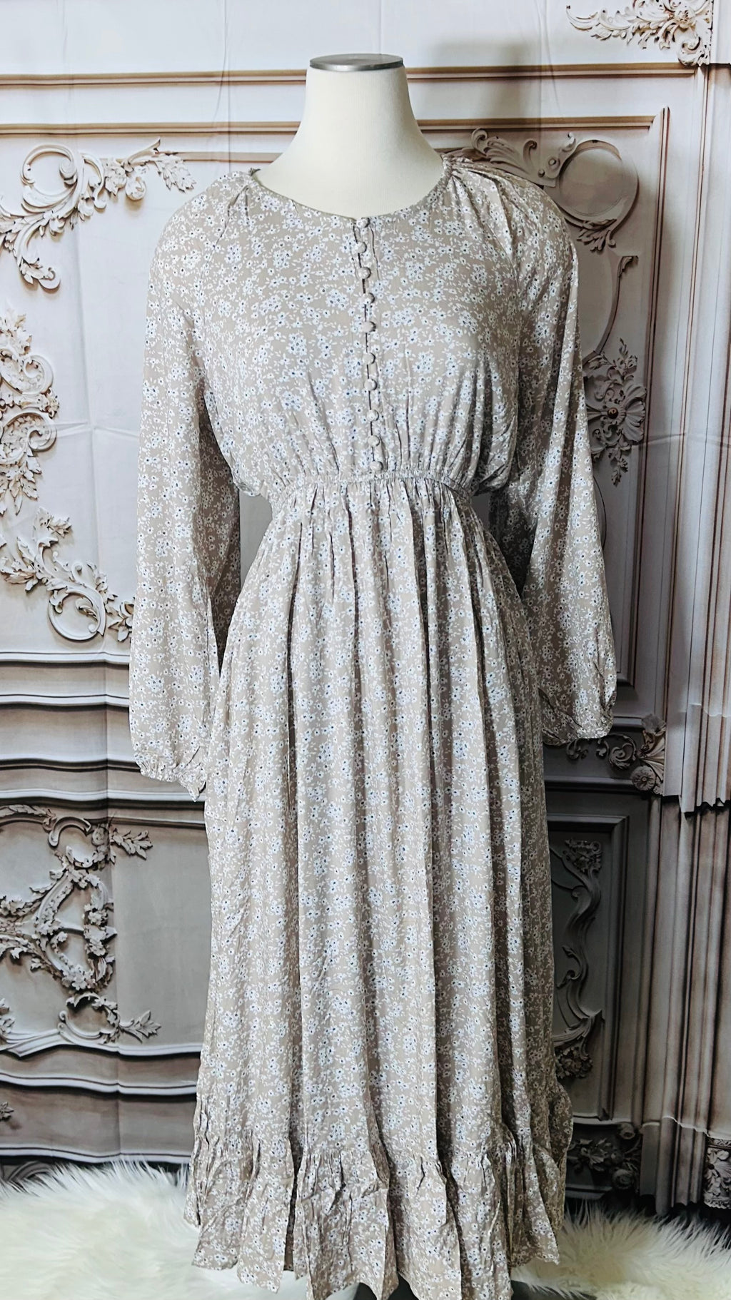 Amelie Beigh Floral Maxi Dress