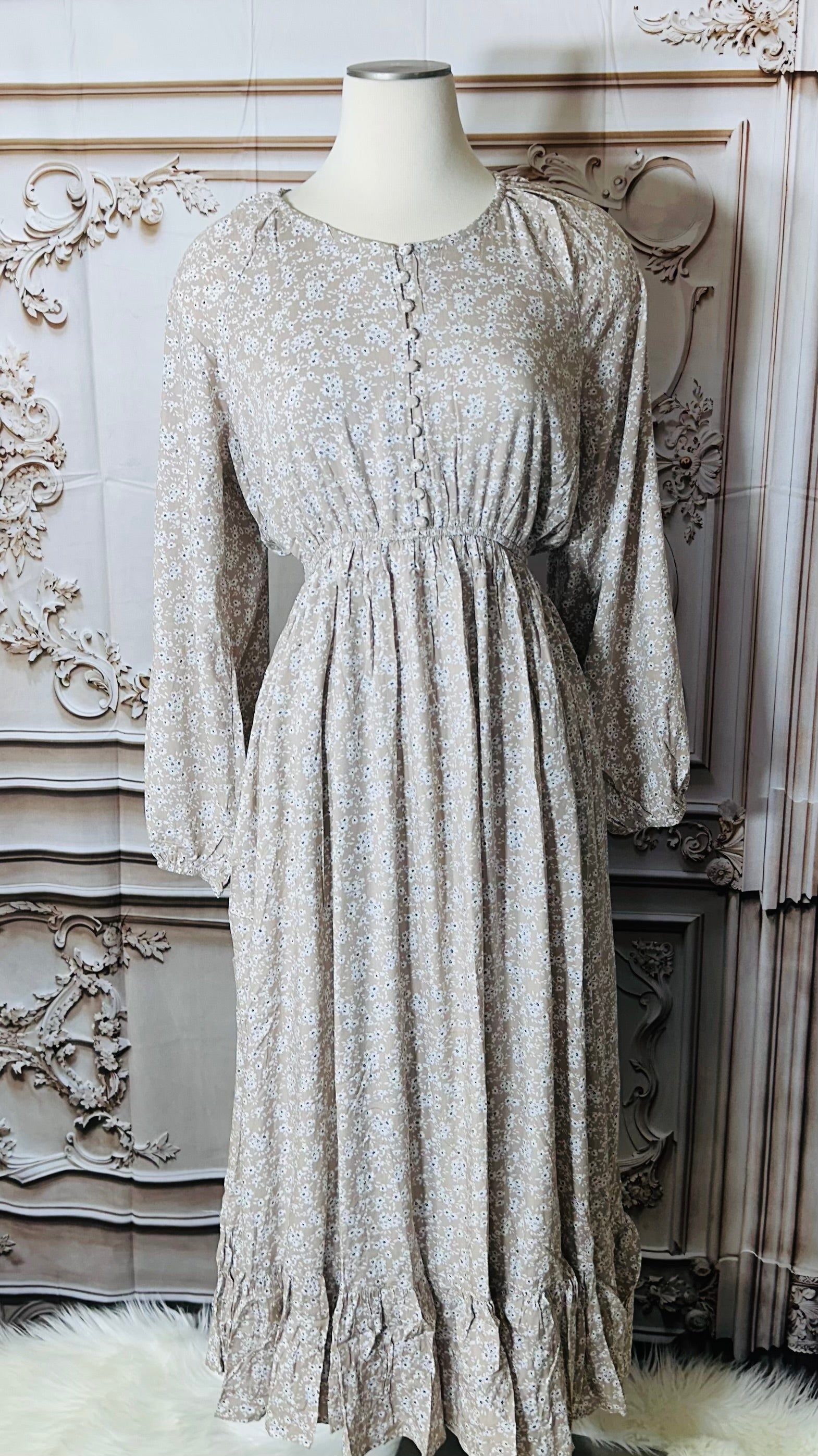 Amelie Beigh Floral Maxi Dress
