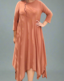Camel High Low Maxi Dress
