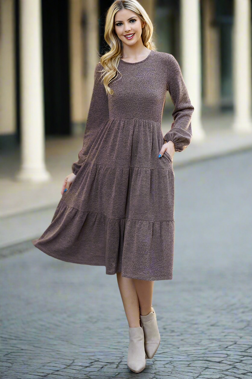 Mocha Tiered Dress