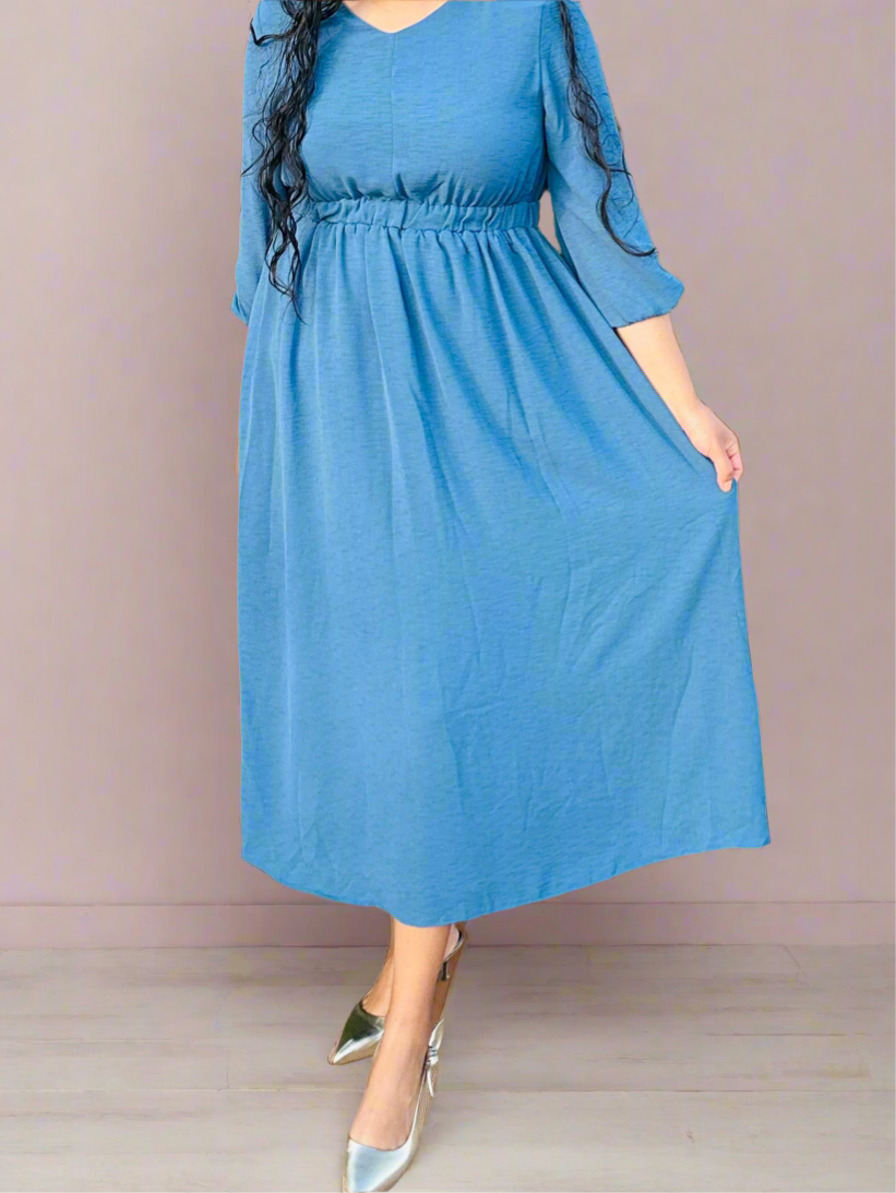 Adela Blue maxi dress