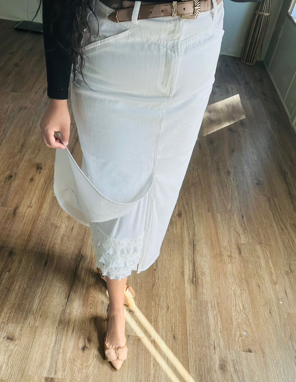 White Crochet Bottom Skirt