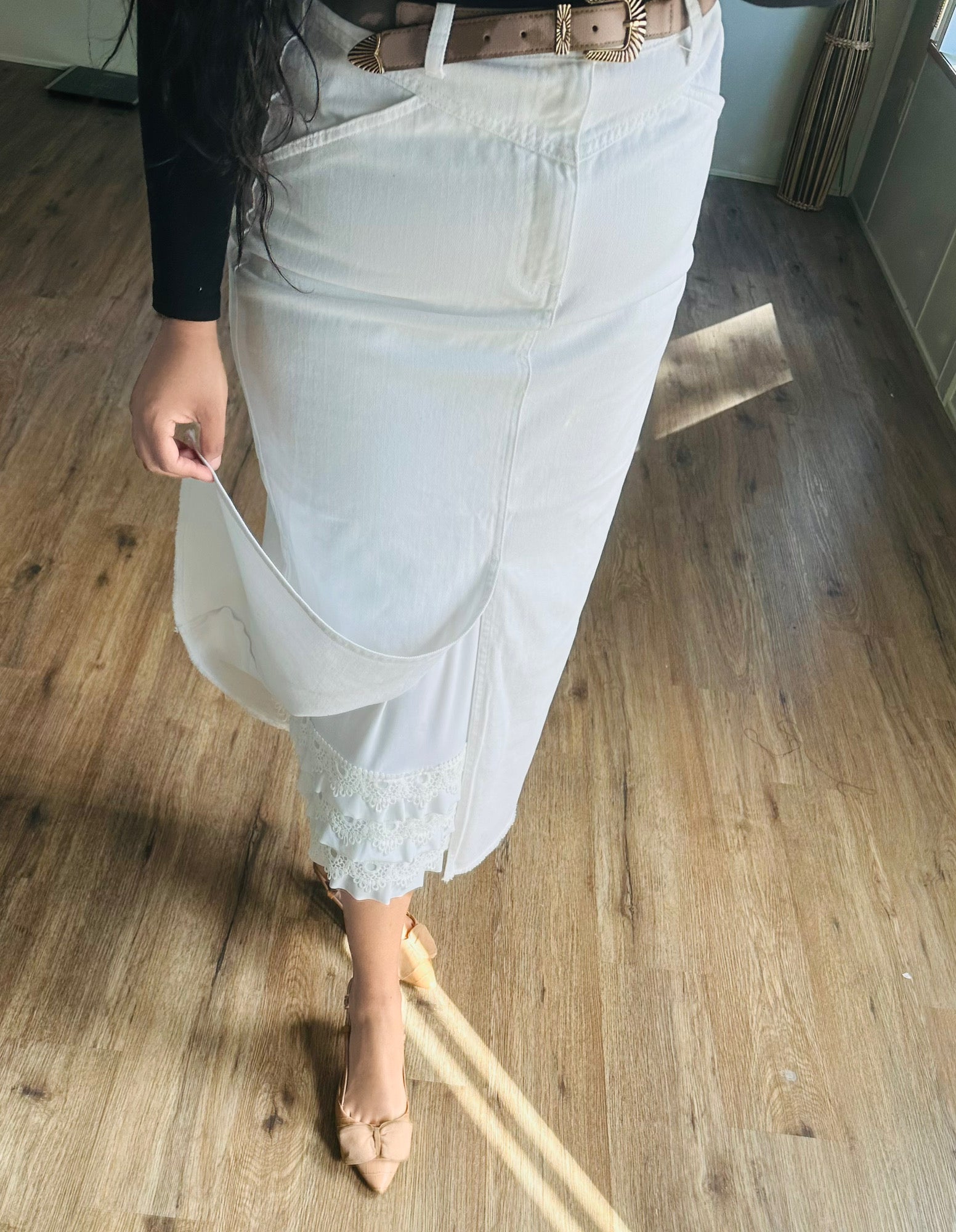 White Crochet Bottom Skirt
