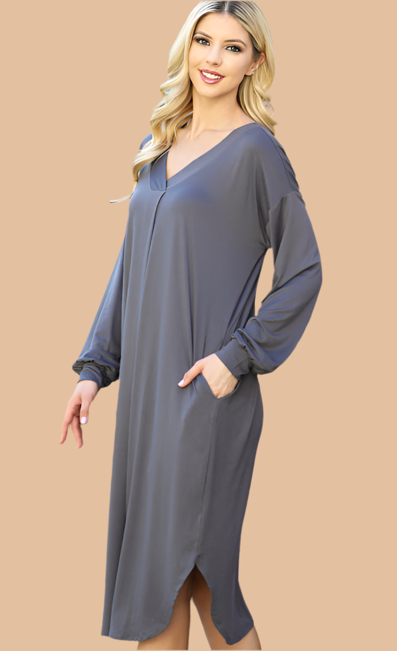 Dark Grey Midi Dress