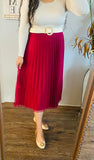 Cherry Lace Pleated Skirt