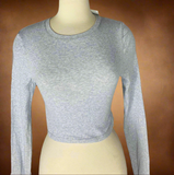 Grey Long Sleeve Crop Top