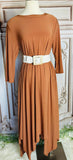 Camel High Low Maxi Dress