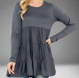 Ash Grey Tiered Top