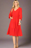 Belinda Red Tiered Dress