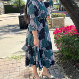 Neriah Black Green Warp Summer Dress