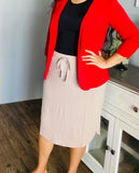 Mocha Drawstring Plus Skirt