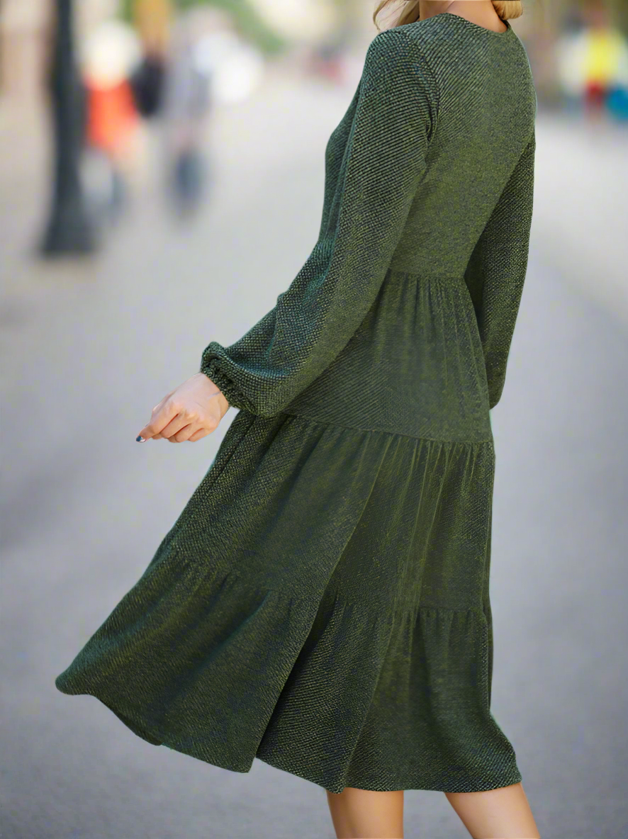 Olive Tiered Dress