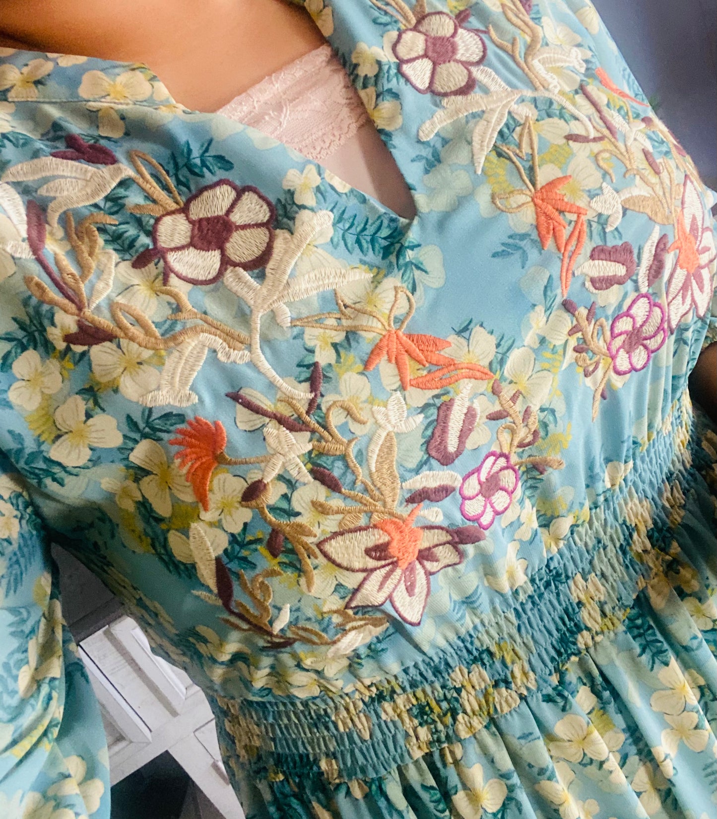 Janet Embroidery Maxi Dress