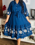 Sarahi Embroidery Denim Dress